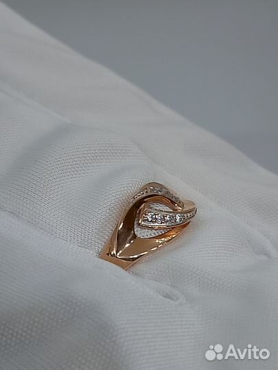 Золотое кольцо с фианитом 17,5р