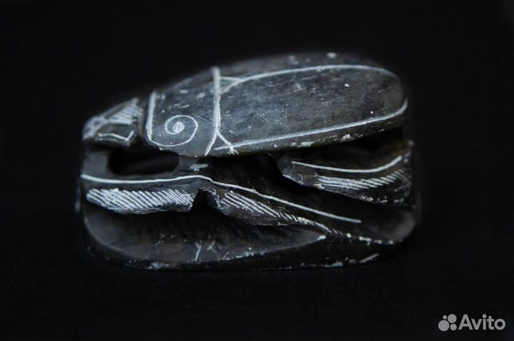 Жук Скарабей камень Египет иероглифы пресспапье