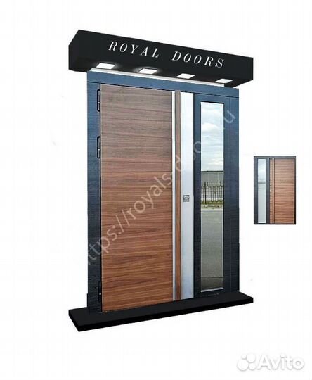 Входная металлическая с боковой вставкой