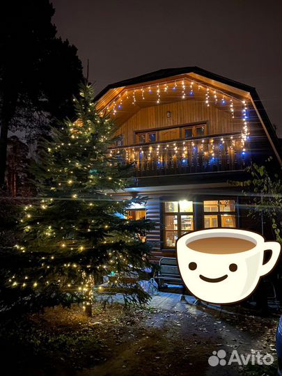 Новогоднее украшение домов гирляндами