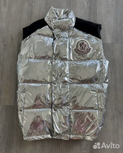 Moncler palm angels silver down exen vest (грелка)