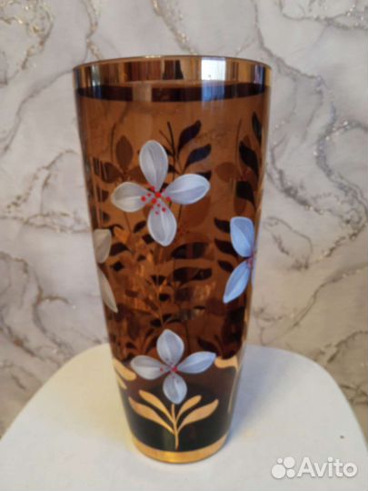 Ваза цветное чешское стекло