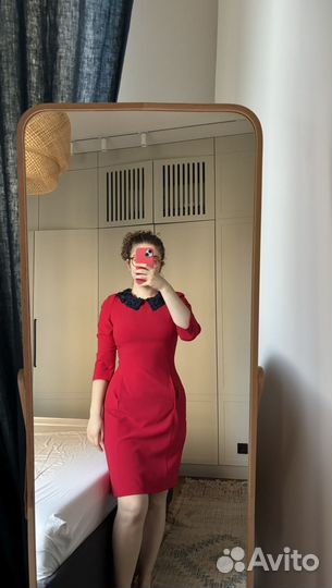 Платье футляр красное