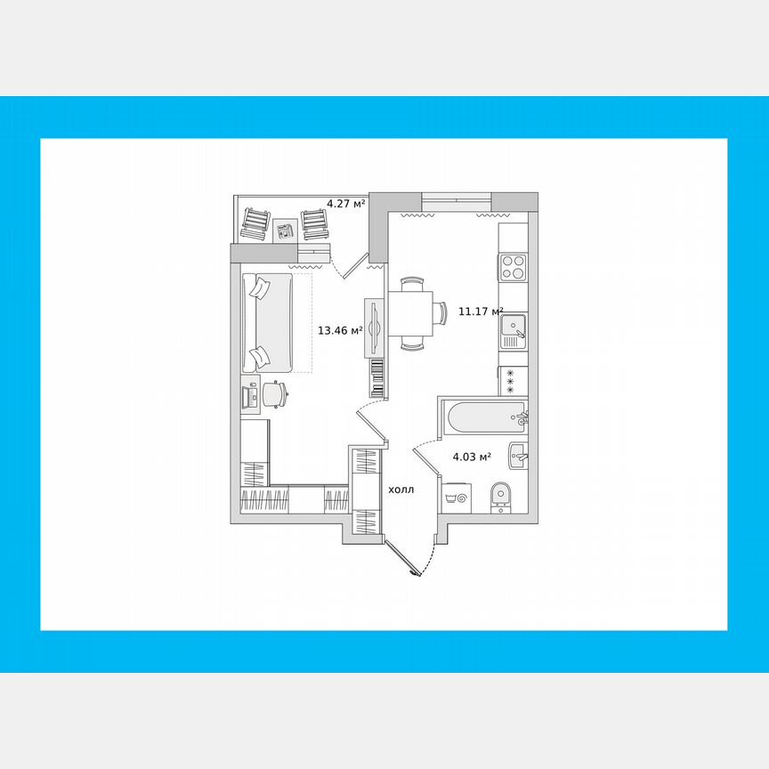 1-к. квартира, 32,6 м², 21/21 эт.