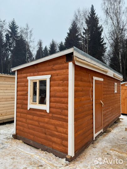 Мобильная баня из бруса 2.3 x 5 метров не бочка