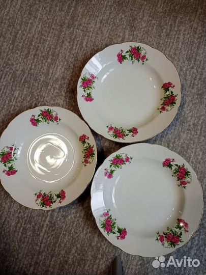 Тарелки 5 шт. фарфор ms china japan розы