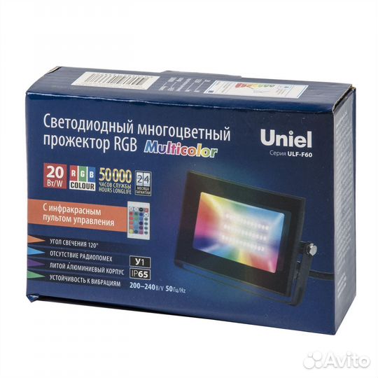 Прожектор садовый мультиколор 20W ULF-F60-20W-RGB