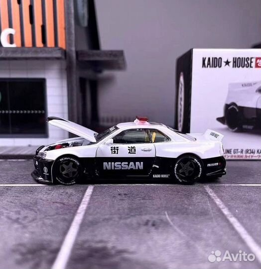 Mini Gt Nissan Skyline R34 Japan Police Kaido