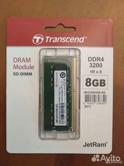 Transcend jm3200hsb-So-dimm DDR4 8Гб 3200 мгц