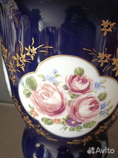 Ваза фарфор кобальт Wallendorf