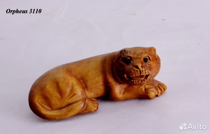 Статуэтка Тигр - Нэцкэ из Дерева Самшит ru*141