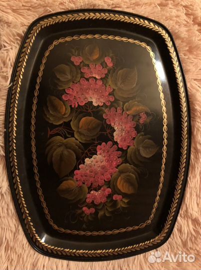 Поднос жостово, металлический,размер 40 * 30