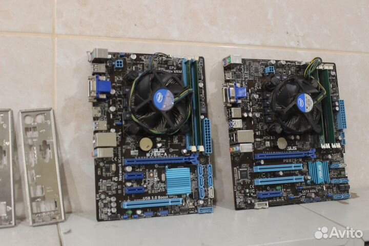 B75 lga1155 от asus matx Atx с cpu fan и доп ddr3