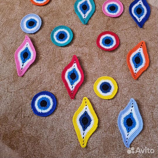 Нашивки, для одежды,от сглаза вязаные крючком