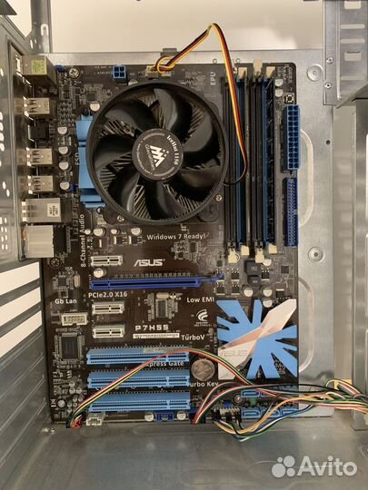 Материнская плата +Процессор+ озу +Куллер +Корпус