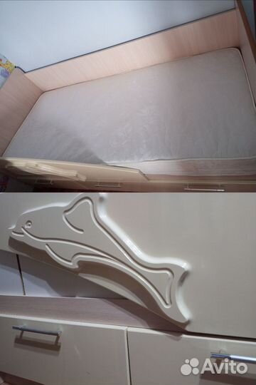 Детская кровать Дельфин, матрас, 80*180