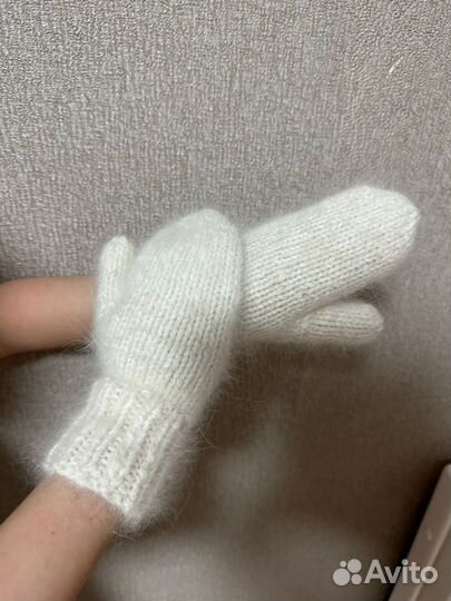 Варежки детские из собачьей шерсти(самоед)