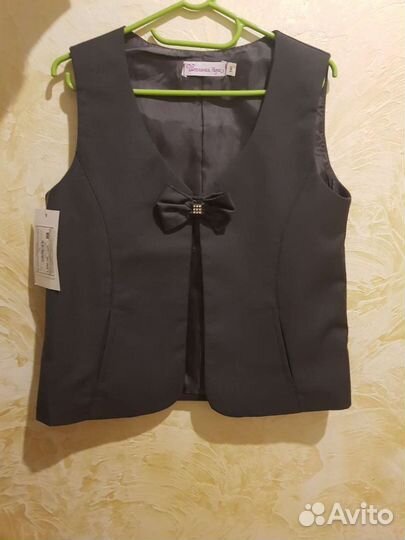 Жилет и юбка, комплект школьный