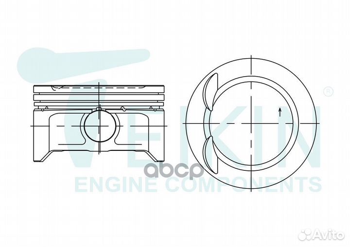 Поршни (к-т 4 шт) mitsubishi lancer/outlander 4B12