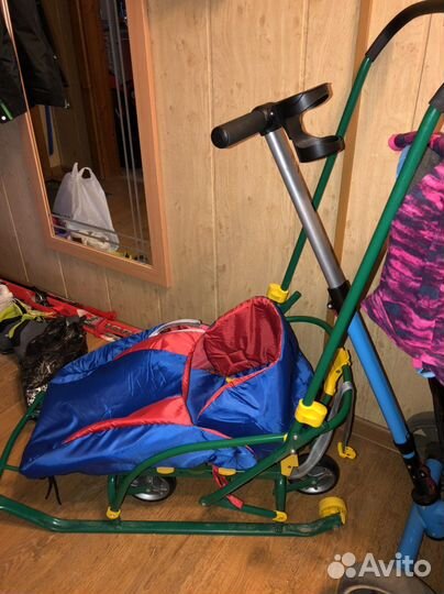 Санки на колесах ника, сиденье и чехол на ножки