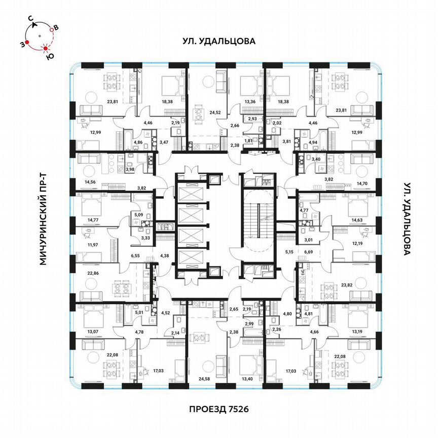 Квартира-студия, 22,5 м², 15/28 эт.