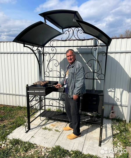 Мангал с печкой под казан