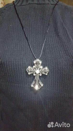 Брошь кулон Крестик