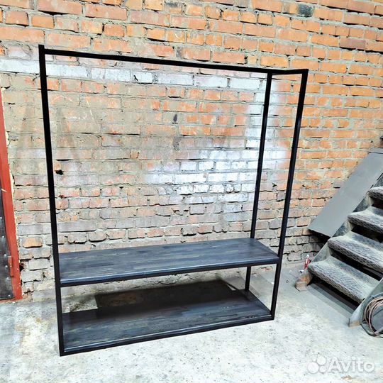 Вешалка для одежды напольная, рейл в стиле лофт