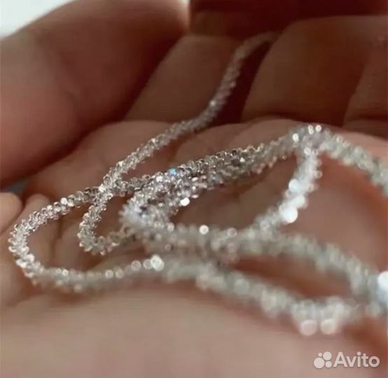 Цепочка браслет сверкающий swarovski