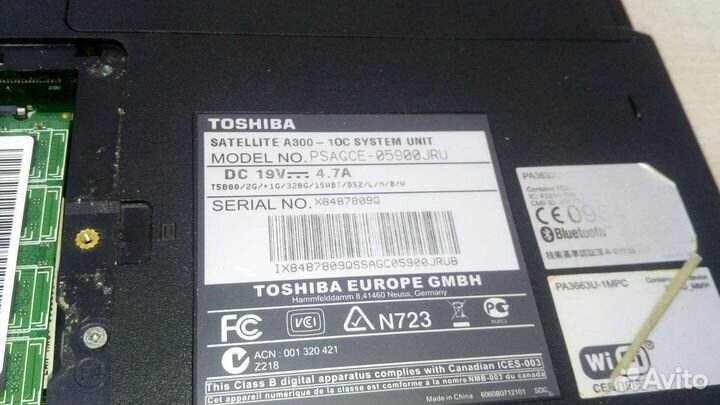 Ноутбук toshiba Satellite A300-1OC зависает