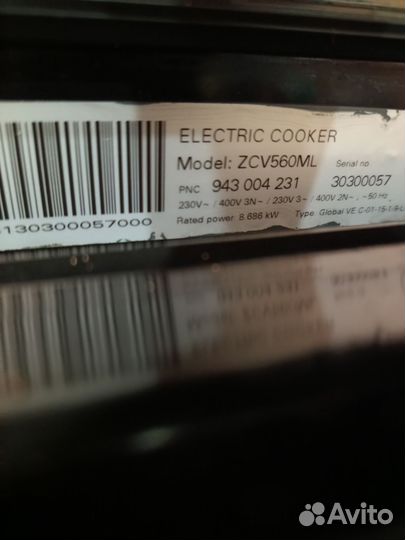 Плита электрическая стеклокерамика zanussi