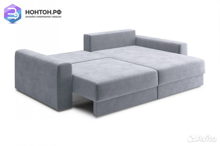 Диван угловой тик-так Омега серый