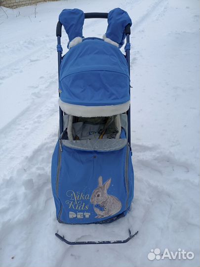 Детские санки коляска nika