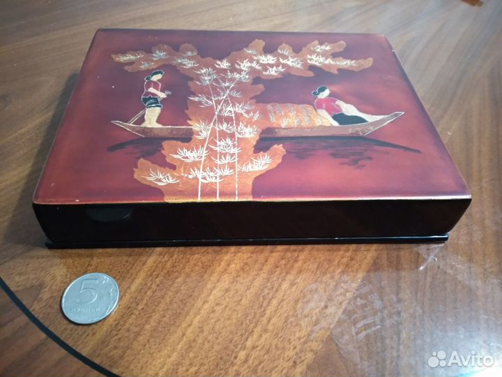 Шкатулка винтажная деревянная