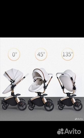 Коляска 2 в 1 эко кожа
