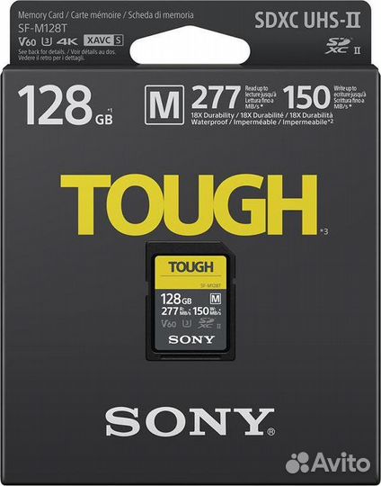 Карта памяти Sony tough M sdxc 128GB UHS-II U3 V60