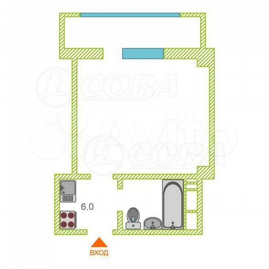 Квартира-студия, 26,4 м², 3/20 эт.