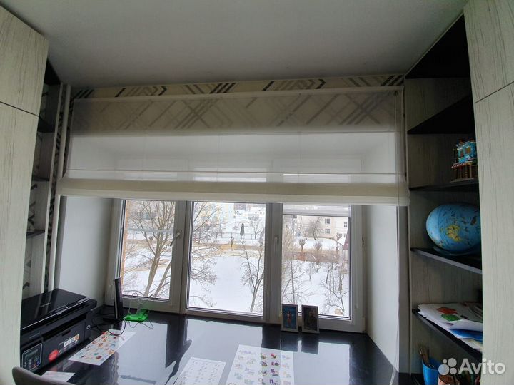 Римские шторы веревочный карниз