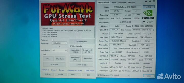 Видеокарта gtx 1080 ti 11 gb gddr5x