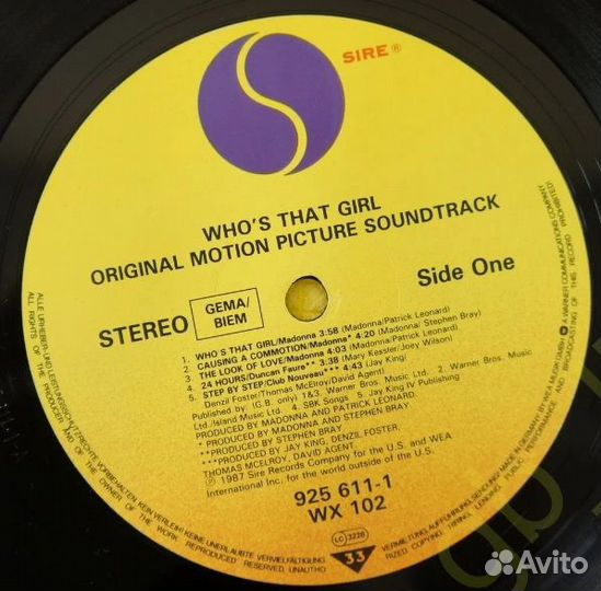 Madonna - Who's That Girl 1987 LP Germany