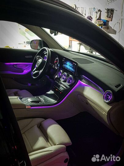 Подсветка салона mercedes c class w205 glc x253