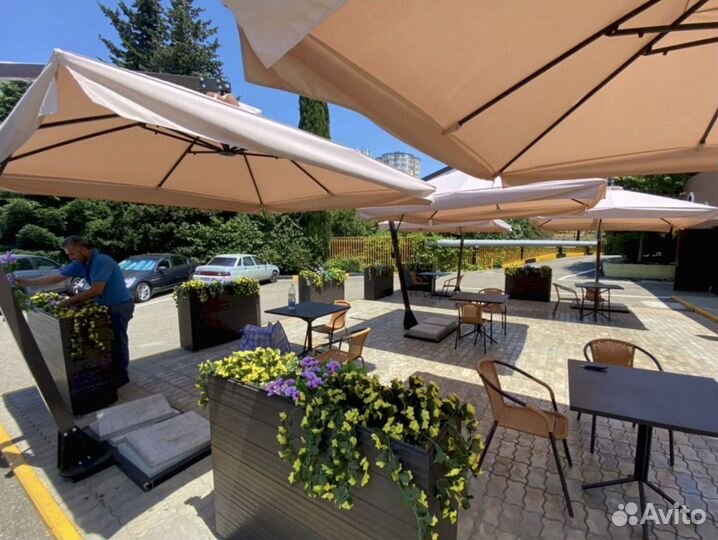 Зонт уличный на боковой опоре / стойке 4х4