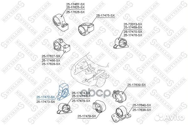 25-17472-SX подушка двигателя передняя Mitsubi