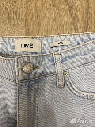 Джинсы lime 38 голубые, новые, Mom