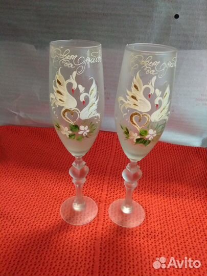 Фужеры свадебные -стекло 2 шт