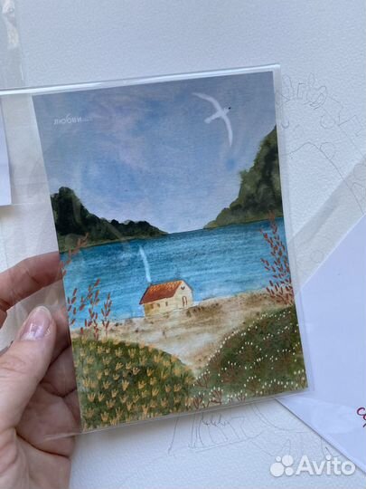 Открытки акварелью