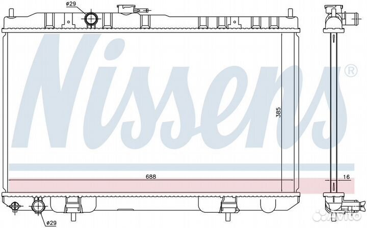 Радиатор охлаждения двс nissan almera classic (200