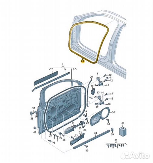 Уплотнитель двери передний Audi Q7 4MB CVM002222