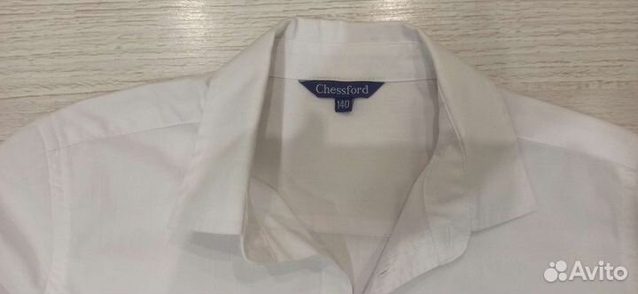 Рубашка белая на мальчика 140