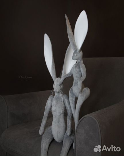 Интерьерные зайцы (1 метр и 75 см) ручной работы